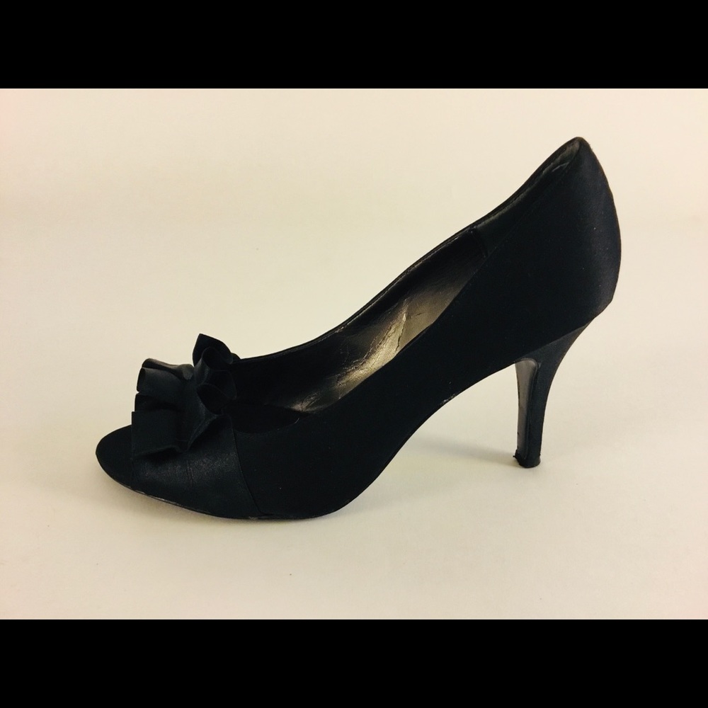 Nina Black Satin Shoe